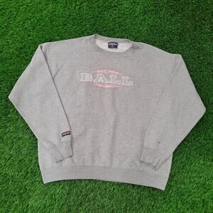 Vintage 90s Ball-State University Sweatshirt Large 25x26 Baggy Gray